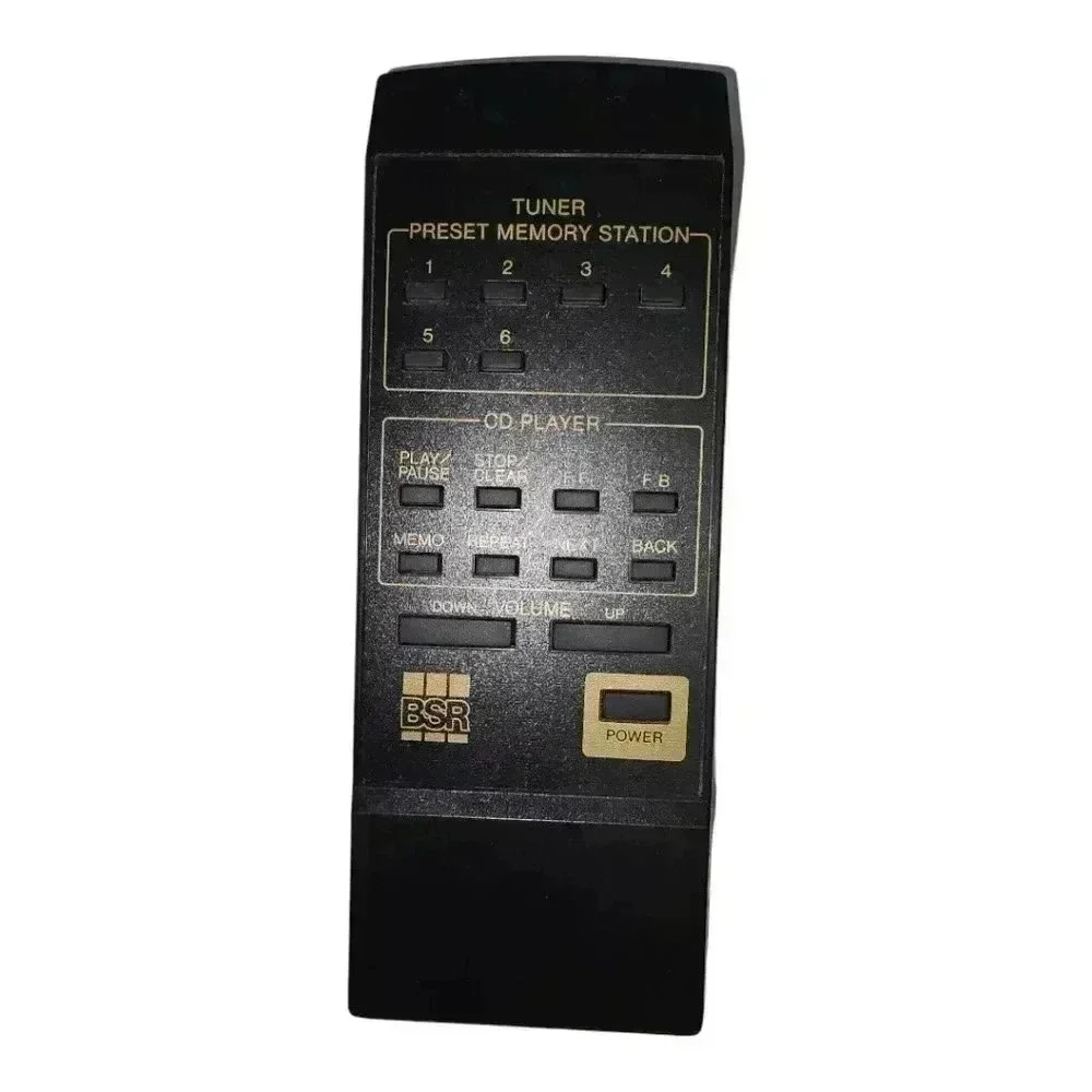 BSR *READ* Tuner Cd Player Remote Control Mdl: X-1000XB Black Tested Works